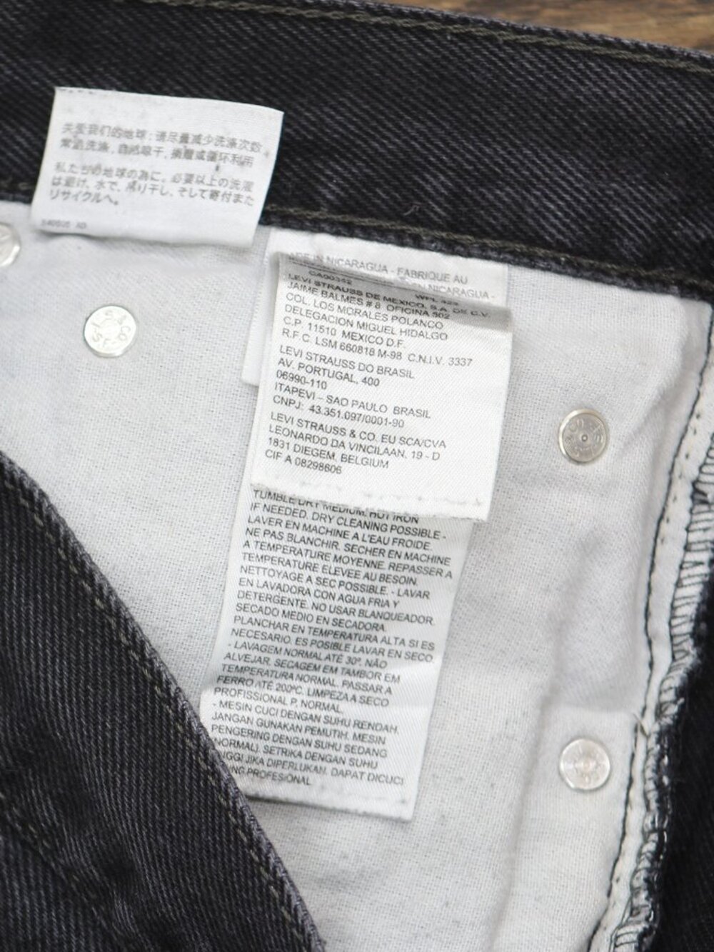 Levi'S Black Levi S Distressed Upcycle Straight Leg 505 Jeans Wash - Picture 7 of 8
